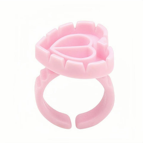 Soporte para anillos de pegamento floreciente en forma de corazón, 100 piezas