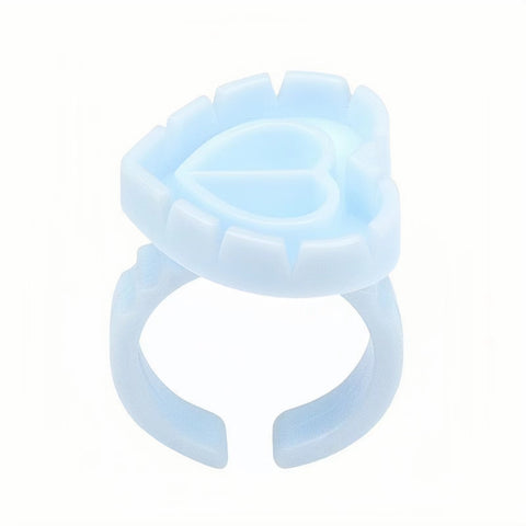 Soporte para anillos de pegamento floreciente en forma de corazón, 100 piezas